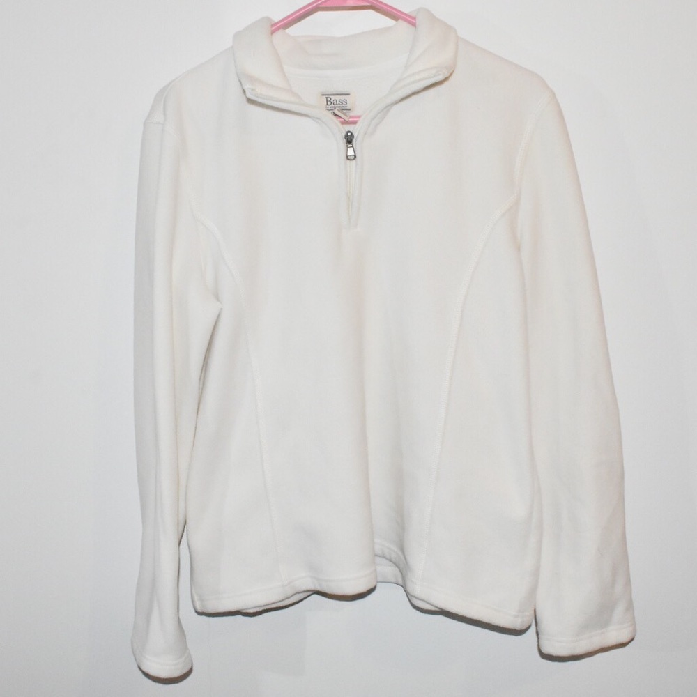 Bass pullover white quarter zip up